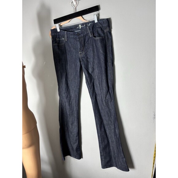 7 FOR ALL MANKIND A Pockets Stretch Boot Cut Bling Jeans Sz 31 X34 - Picture 2 of 13